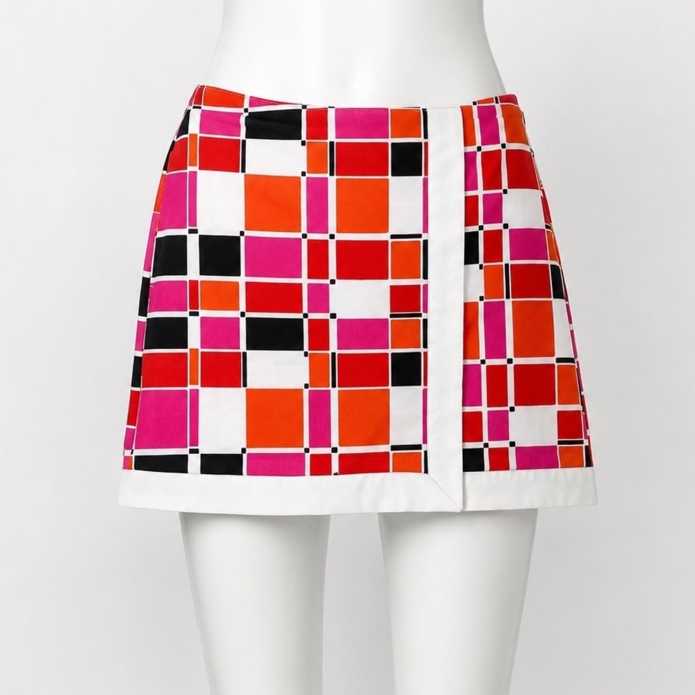 EP Pro Golf Skort Womens‎ 2 Red Pink Geometric Block Print Activewear Skirt